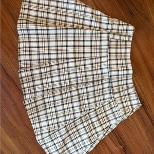 SHEIN Checkered Skirt in Black and Cream